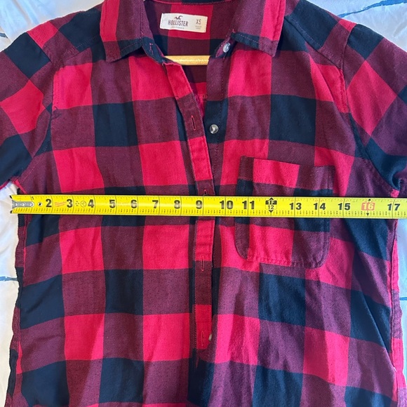 Hollister Red & Black Button Up Flannel - Picture 4 of 5
